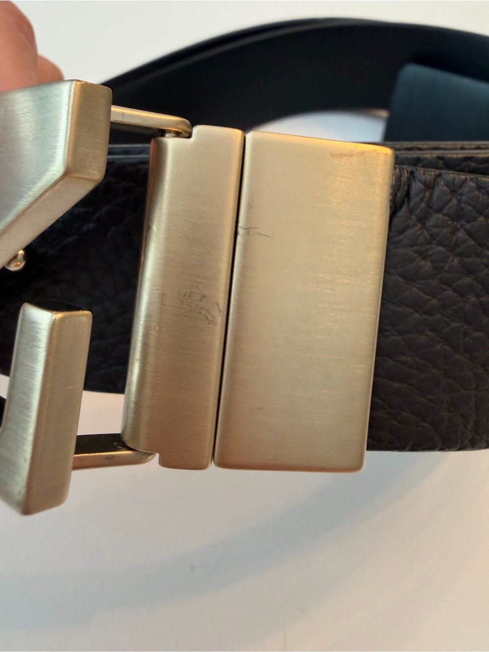 EUC! Zegna Grained Leather Reversible - Picture 9 of 15